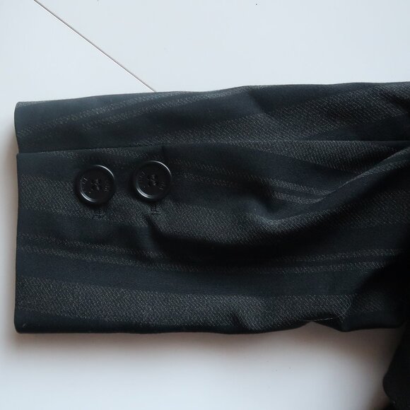 Rena Lange Black Virgin Wool Pinstripe Tailored Blazer Jacket Size 42 EU 10 US - Picture 6 of 8